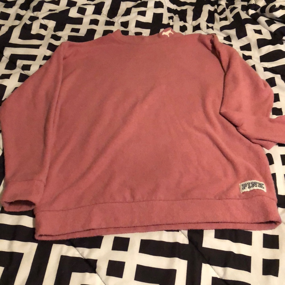 PINK Mock neck Rose sweater